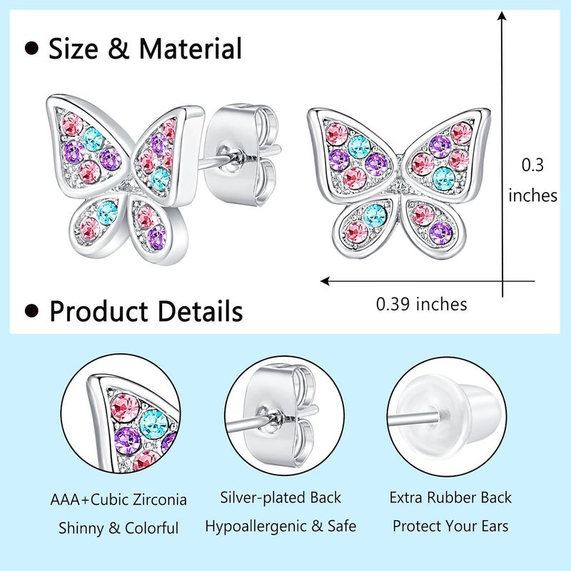 UPROMI Hypoallergenic Butterfly Earrings for Daughter/Granddaughter/Niece, Valentines Christmas Birthday Gifts for Girls - Image 3
